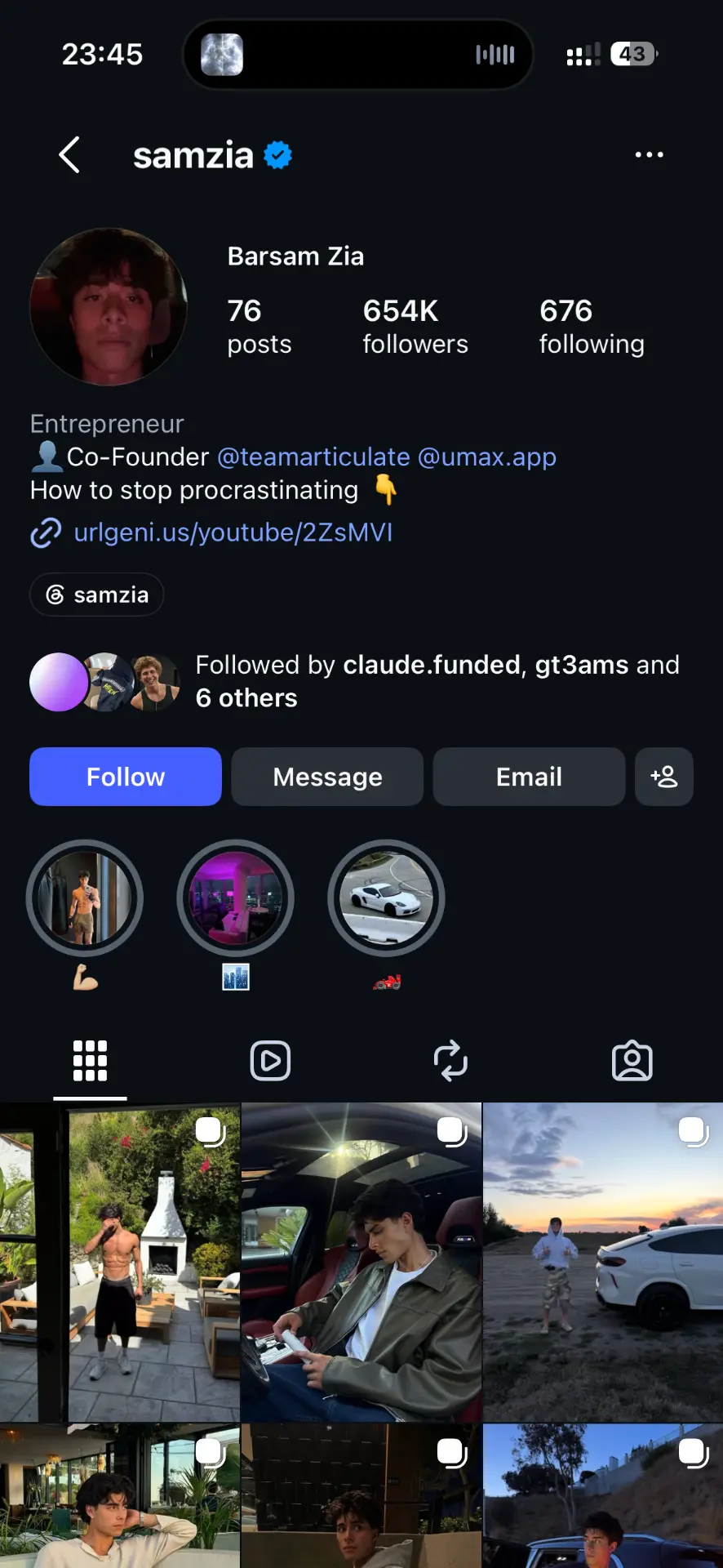 Instagram account selling courses